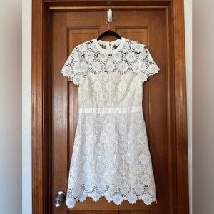 Modcloth White Floral Lace Mini Dress